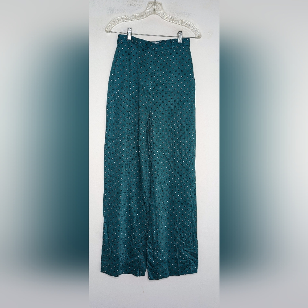 & Other Stories Printed Wide Leg Pant in Teal
